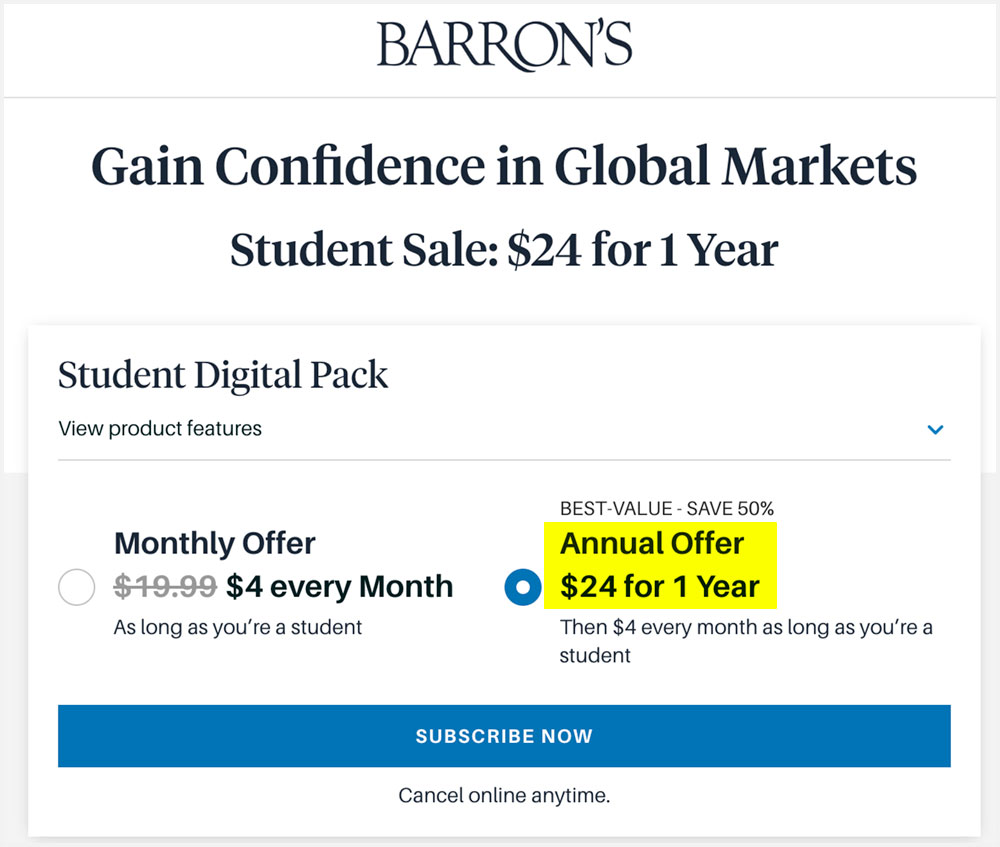 barrons subscription student_discount